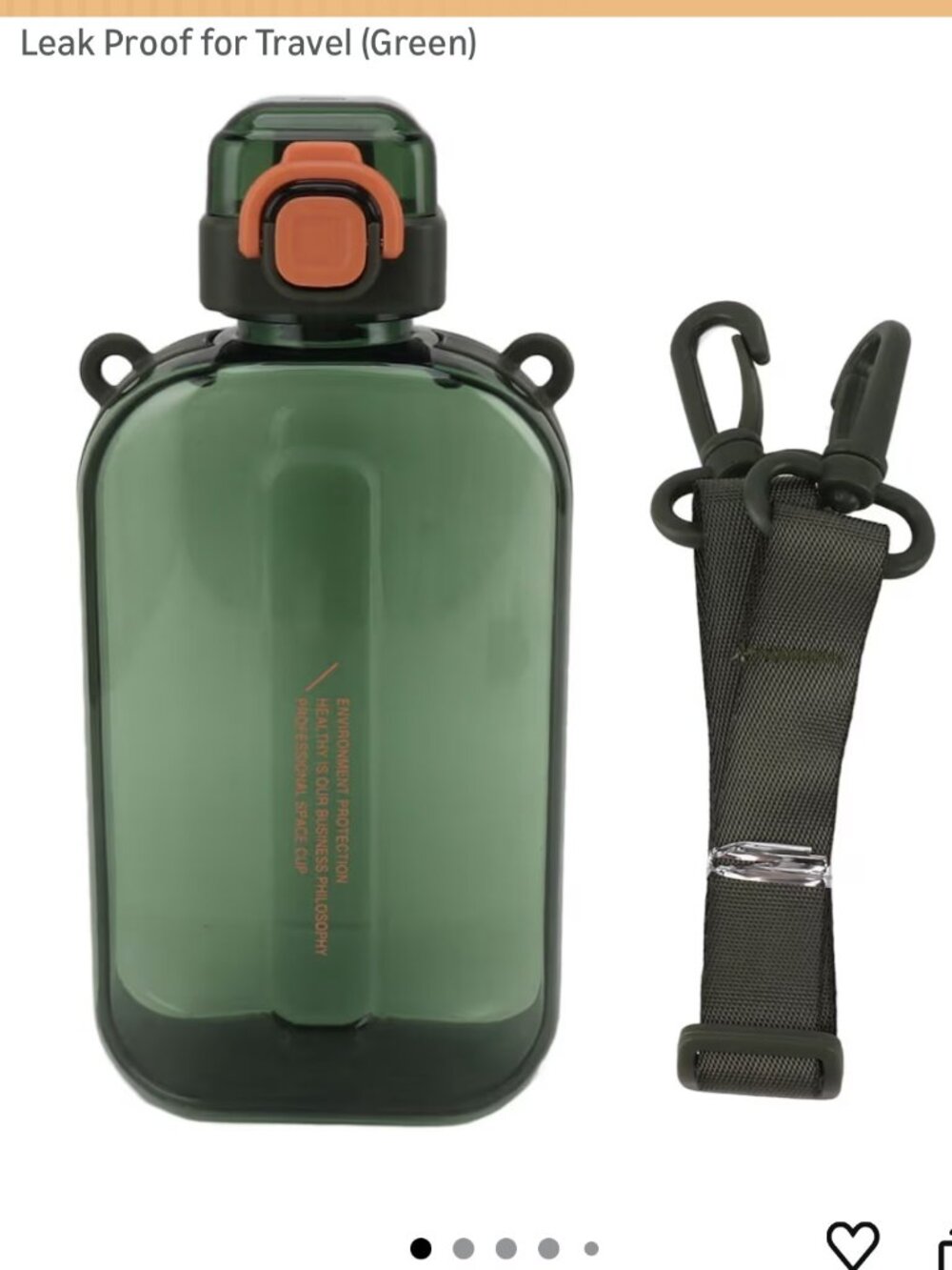 Water bottle for hiking, camping, walking.  Green NEW
